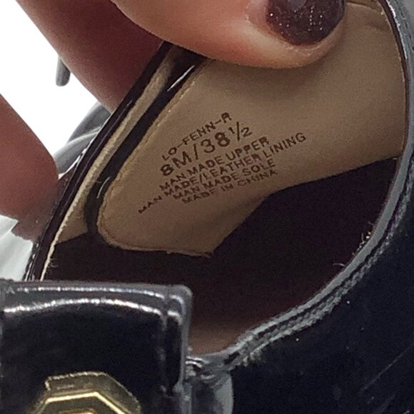 LOUISE ET CIE Lo-Fenn Lace Up Black Patent Leather Derby Shoes 8 Heeled Oxford W - Picture 9 of 9